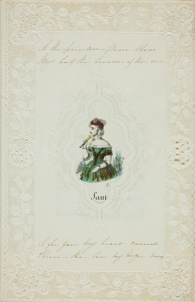 Als de geschilderde bloem toont (valentijn) door Unknown artist