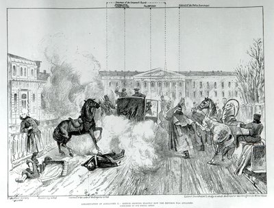 Aanslag op Tsaar Alexander II (1818 - 1881) in 1881. door Unknown artist