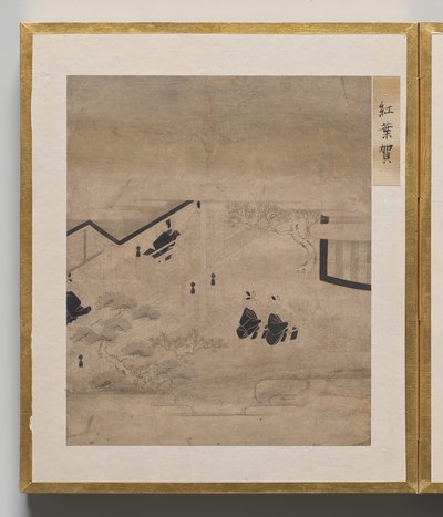 Herfstexcursie uit Album van Illustraties voor het Verhaal van Genji door Unknown artist