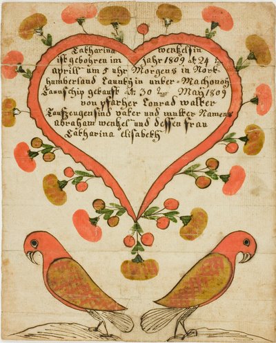 Doopcertificaat van Catharina Wentzelsin door Unknown artist