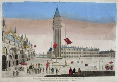 Basiliek en het San Marcoplein in Venetië door Unknown artist