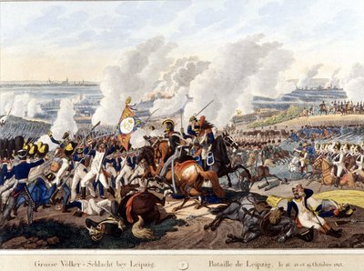 Slag bij Leipzig (slag der naties), 16-19 oktober 1813 door Unknown artist