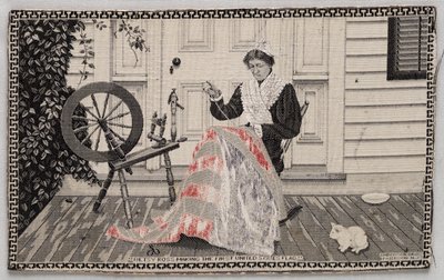 Betsy Ross maakt de eerste vlag van de Verenigde Staten door Unknown artist