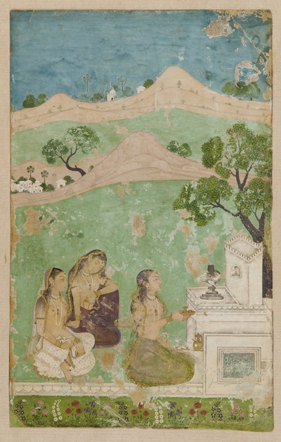 Bhairavi Ragini (een muzikale modus): drie figuren voor een heiligdom door Unknown artist