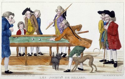 Biljartspelers - gravure, n.d., eind 18e eeuw, Carnavalet door Unknown artist