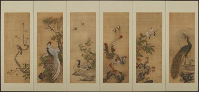 Vogels en bloemen door Unknown artist
