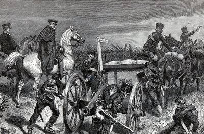 Blüchers mars naar Waterloo - Pruisische generaal Gebhard Leberecht von Blücher (1742-1819) leidde zijn troepen naar Waterloo door Unknown artist