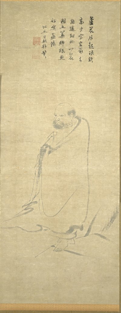 Bodhidharma Steekt de Yangzi over op een Riet door Unknown artist