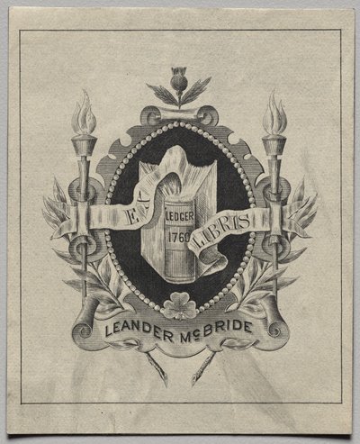 Boekplaat: Leander McBride door Unknown artist