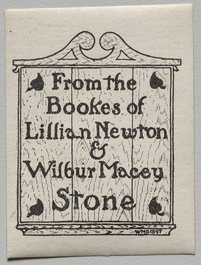 Boekplaat: Lillian Newton en Wilbur Macey Stone door Unknown artist