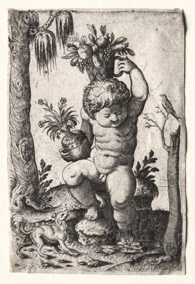 Jongen met Fruitmand door Unknown artist