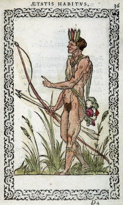Braziliaan in "Habits et effigies", door Jean Sluperius in 1572 door Unknown artist