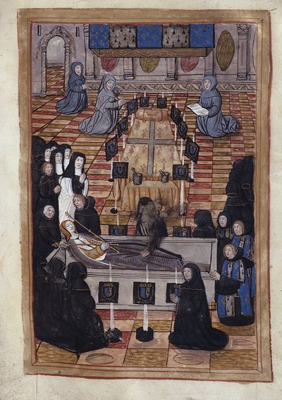 Begrafenis van Anne de Bretagne (1514) - Miniatuur door Unknown artist