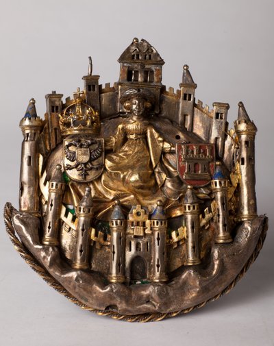 Knop van een mantel genaamd (Quignon des demoiseaux), zilversmeedkunst door Unknown artist