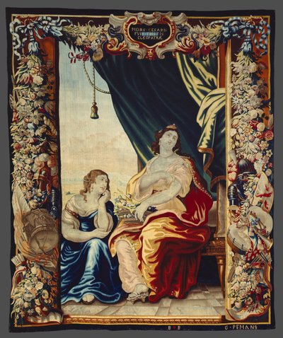 De dood van Caesar doet Cleopatra rouwen uit Het verhaal van Caesar en Cleopatra door Unknown artist