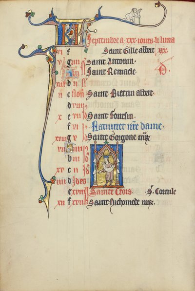 Kalenderblad voor september; Zaaien door Unknown artist