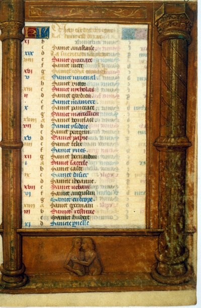 Kalender en teken van de Tweelingen door Unknown artist