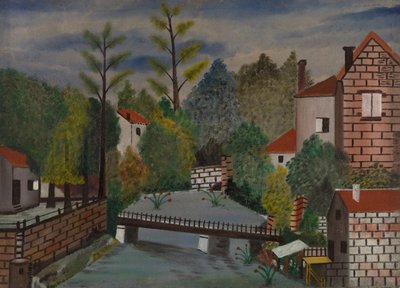 Kanaal en Huizen door Unknown artist