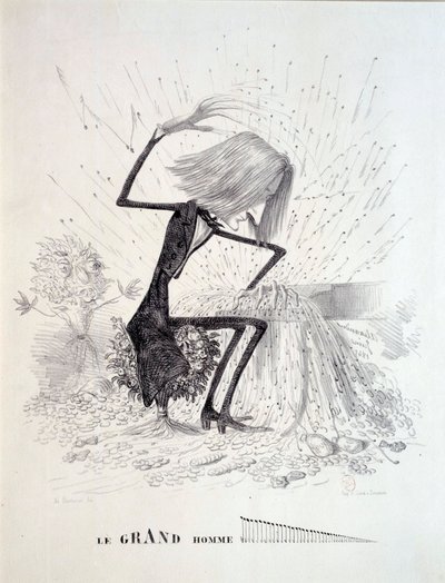 Cartoon met de componist Franz Liszt door Unknown artist