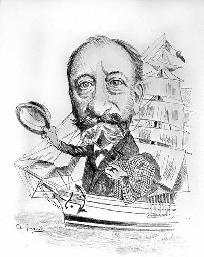 Cartoon over Camille Saint-Saëns (1835-1921), Franse componist. door Unknown artist