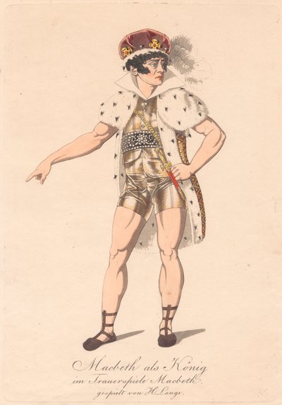Personages uit een Duitse Productie van Macbeth (een van zes etsen) door Unknown artist