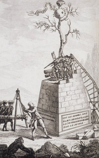 Aanklacht tegen Necker - Frontispice in Supplement à la vie privée et ministère érielle de M. Necker, Directeur général des Finances door een burger, ed. Pellet, Genève door Unknown artist