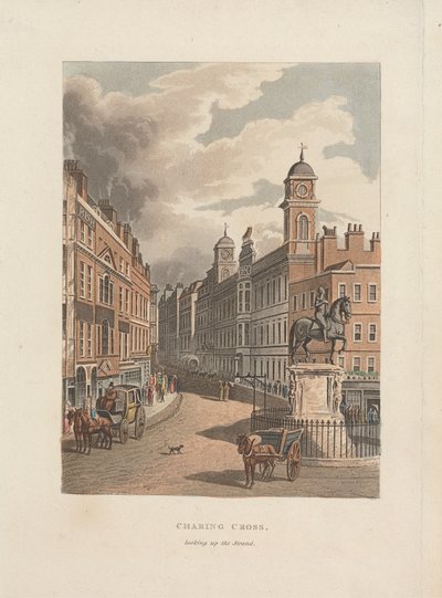 Charing Cross Kijkend naar de Strand door Unknown artist