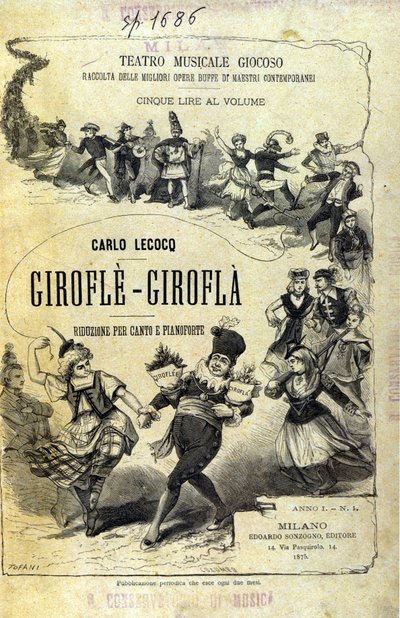 Charles Lecocq "Giroflè - Girofla". Omslag van de partituur. door Unknown artist