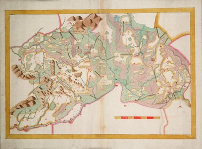Kaart van Leix en Offaly, Ierland, ca. 1590 door Unknown artist