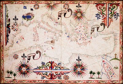 Kaart van de Middellandse Zee, Zwarte en Kaspische Zeeën, c.1620 door Unknown artist