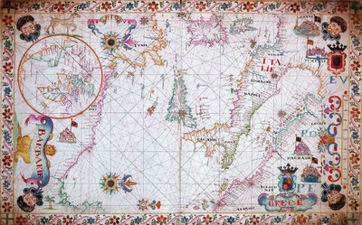Kaart van de Middellandse Zee, met Italië en de noordkust van Afrika door Unknown artist