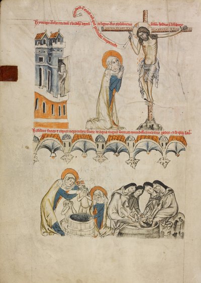 Christus zegent de heilige Hedwig; de heilige Hedwig wast het gezicht van haar kleinzoon door Unknown artist