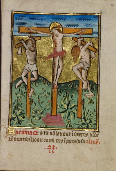 Christus gekruisigd tussen de twee dieven door Unknown artist