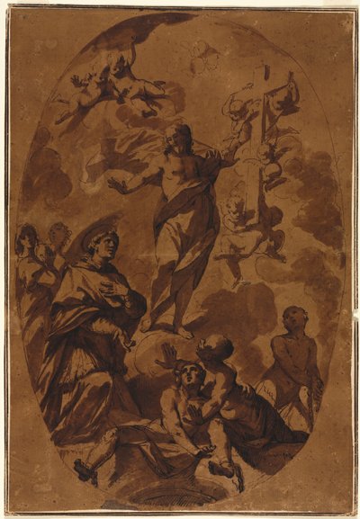 Triomferende Christus Verschijnt aan een Voorbiddende Heilige door Unknown artist