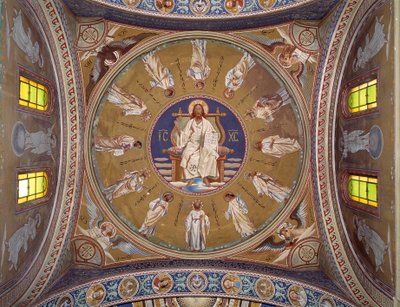 Christus Pantocrator met de apostelen door Unknown artist