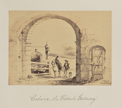 Coburg - de vestingpoort. door Unknown artist