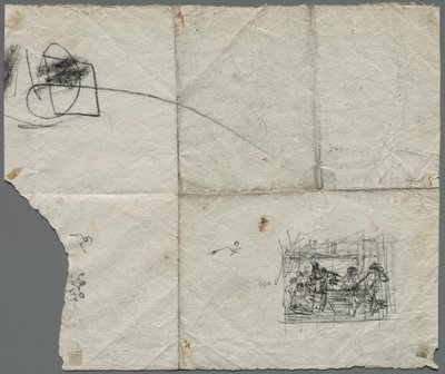 Compositorische Schetsen naar Raphael en andere kunstenaars (verso) door Unknown artist