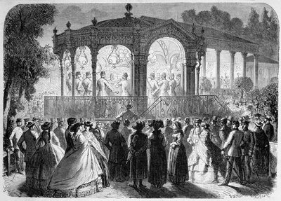 Concert gegeven door Oostenrijkse muziek bij de nieuwe kiosk in Baden door Unknown artist