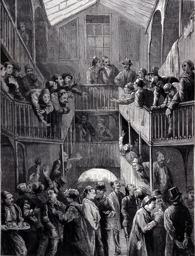Constantinopel: de beurs in de buitenwijk Galata in 1878. door Unknown artist
