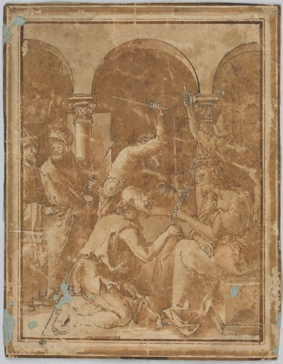 Kopie van de kroning met de doornen in de Kleine Passie door Albrecht Durer, gepubliceerd in 1511 door Unknown artist