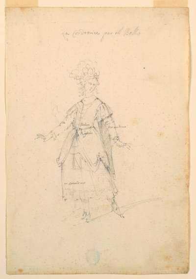 Kostuumontwerp: Een zangeres voor een ballet door Unknown artist