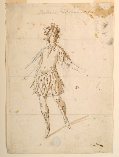 Kostuumontwerp: Danser om op een wagen op te treden voor een ballet door Unknown artist