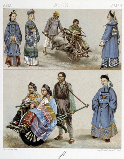 Kostuums en transport in China door Unknown artist