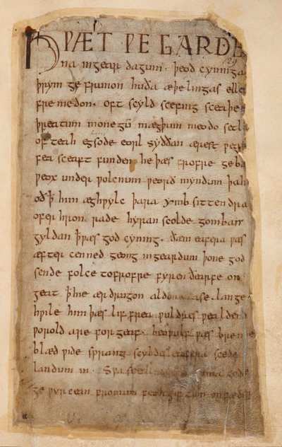 Het begin van Beowulf door Unknown artist