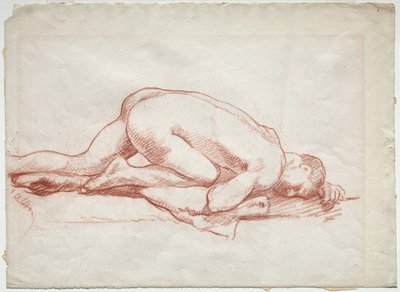 Hurkende Mannelijke Naakt door Unknown artist