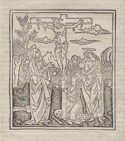 Kruisiging; gepubliceerd in Operette: Regola a tutti religiosi, Trattato del sacramento e dei misteri della Messa, Ragola del ben vivere door Unknown artist