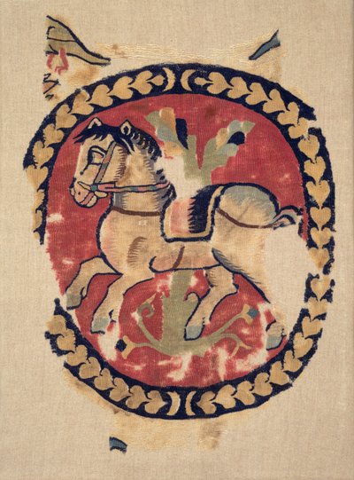 Gordijnfragment met Galopperend Paard door Unknown artist