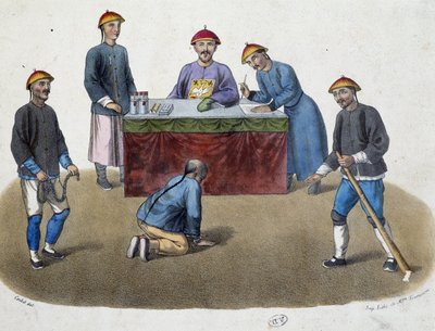 Dagelijks leven van de Chinezen - Justitie: Voorkomen voor een magistraat, ca. 19e eeuw door Unknown artist