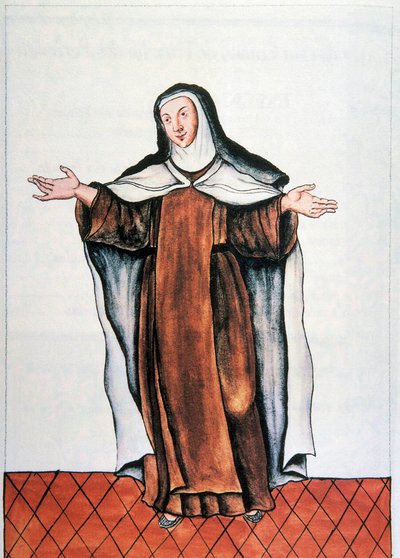 Dagelijks leven en gewoonten van Peru: "Karmelietes descalzos" Aquarel uit het boek "Trujillo del Peru" door Baltasar Martinez Companon y Bajanda, bisschop van Trujillo (1782-1785). 18e eeuw Madrid. Biblioteca del Palacio Real door Unknown artist