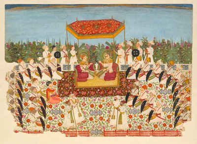 Darbar Mirza Maharai Lakhpatiji door Unknown artist